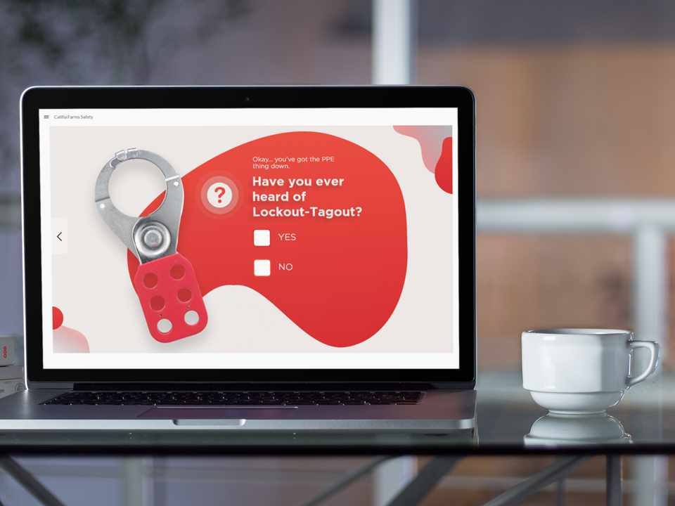 Califia Farms safety training built in Articulate Rise 360